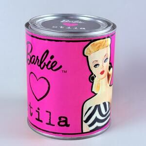 Pink Barbie Loves Stila Box Ponytail Doll Makeup Tin Only